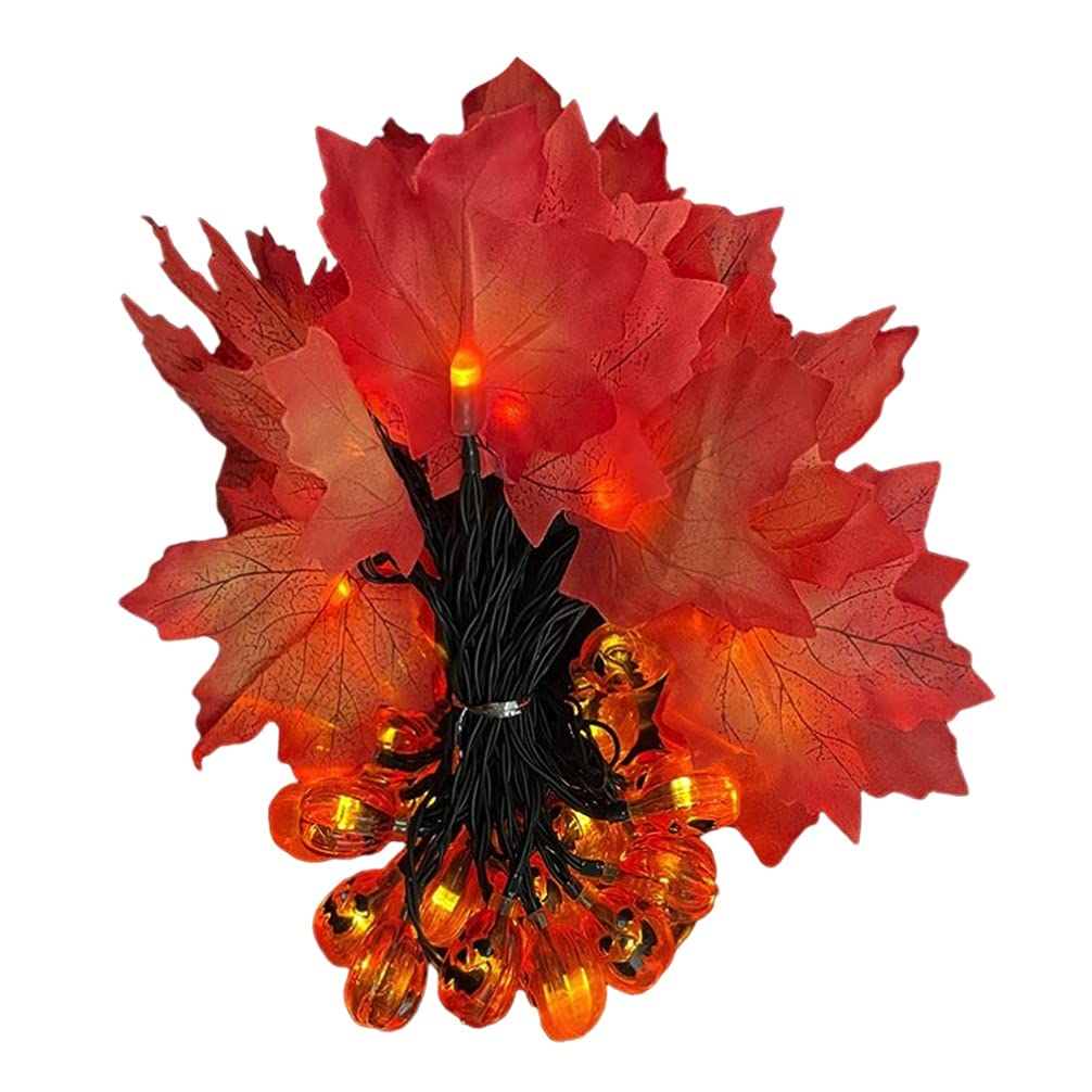 Solar Powered LED Maple Leaf String Lights - 50Pcs 7M Fairy Lights with 8 Modes for Halloween, Fall, Thanksgiving & Christmas Decorations - Outdoor/Indoor Party, Garden, Wedding, Home Decor