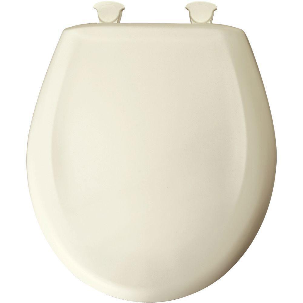 Bemis Slow Close STA TITE Round Closed Front Toilet Seat in Biscuit 529721 - Soft Closing, Durable Toilet Seat for Bathroom Upgrade, Perfect for Home & Commercial Use