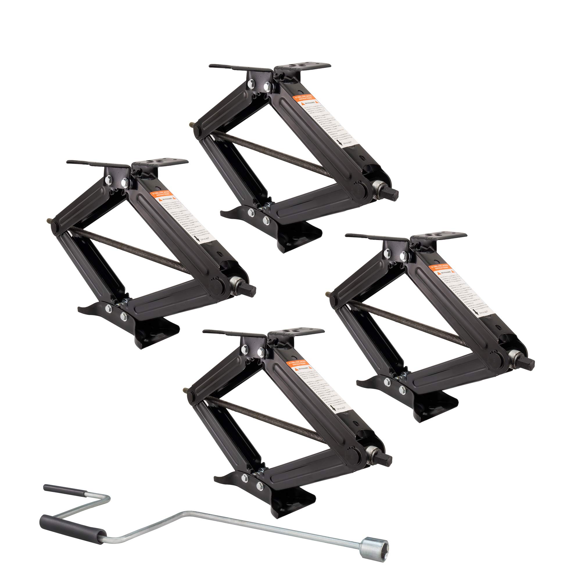 RecPro Heavy Duty RV Scissor Jack - 7,500 LB Capacity Stabilizing Jack for Fifth Wheel Trailers | 4-Pack (30