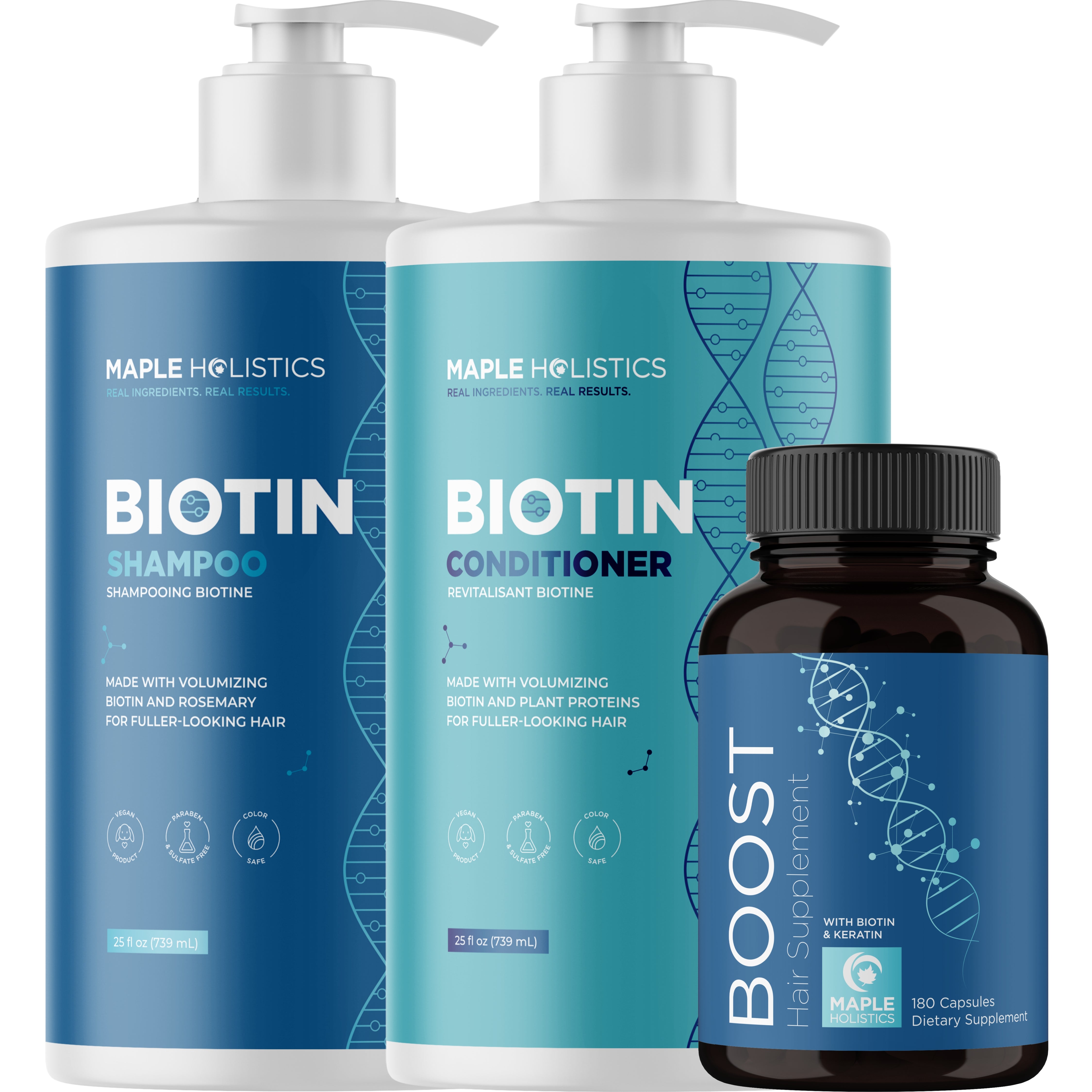 Premium Biotin Hair Growth Bundle - Strengthen & Thicken Hair with Biotin Shampoo, Conditioner & Vitamins - Perfect for Thinning Hair & Hair Loss Treatment at Home