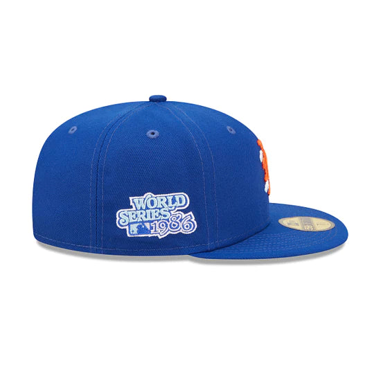 New York Mets 1986 World Series Blue 59FIFTY Fitted Baseball Cap for Men - Perfect for Game Day, Sports Events & Casual Wear