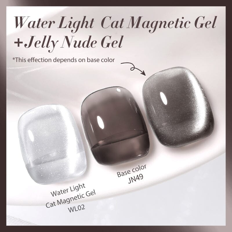 2PCS Set Water Light Cat Magnetic Gel & Jelly Nude Gel - Long Lasting Nail Polish for Manicure, Perfect for Daily Wear & Special Occasions