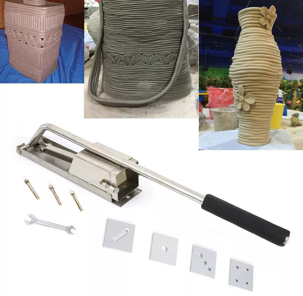 Stainless Steel 4-Layer Clay Extruder Machine - Wall Mount Pottery Tool Kit for Ceramic Art & Sculpture | Perfect for Home Studios & Professional Workshops