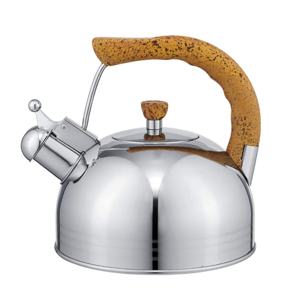 Premium Stainless Steel Whistling Stovetop Tea Kettle - 2.5L Capacity with Ergonomic Handle for Safe Pouring - Classic Silver Teapot for Gas & Electric Stoves - Perfect for Tea, Coffee & Hot Water Preparation in Home Kitchen