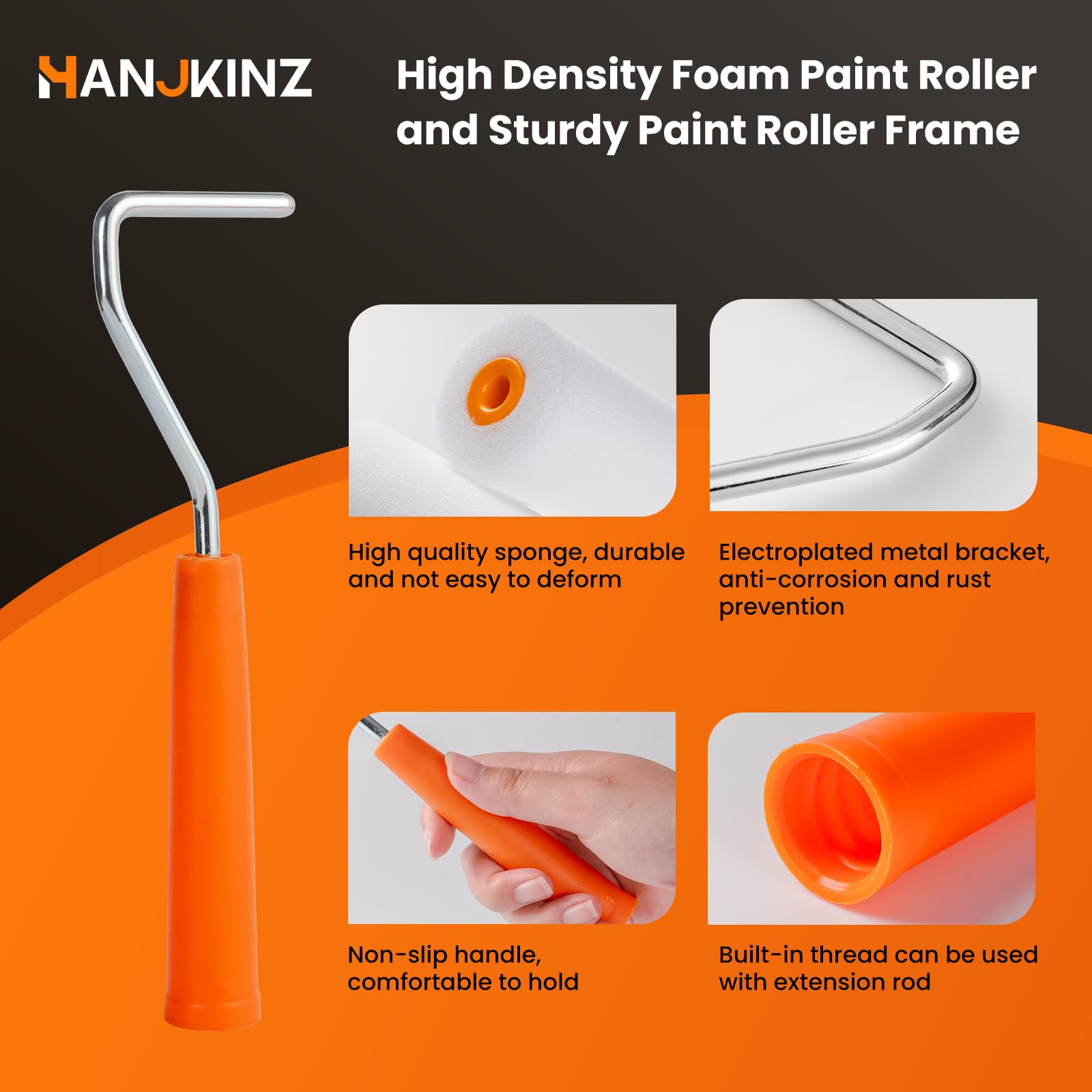 18 Pcs 2 Inch Small Foam Paint Roller Kit - 10 Pack High-Density Foam Rollers, Paint Tray & Liner - Mini Paint Roller for Walls, Doors, Cabinets, Furniture - Perfect for DIY Home Painting Projects & Small Surface Touch-Ups