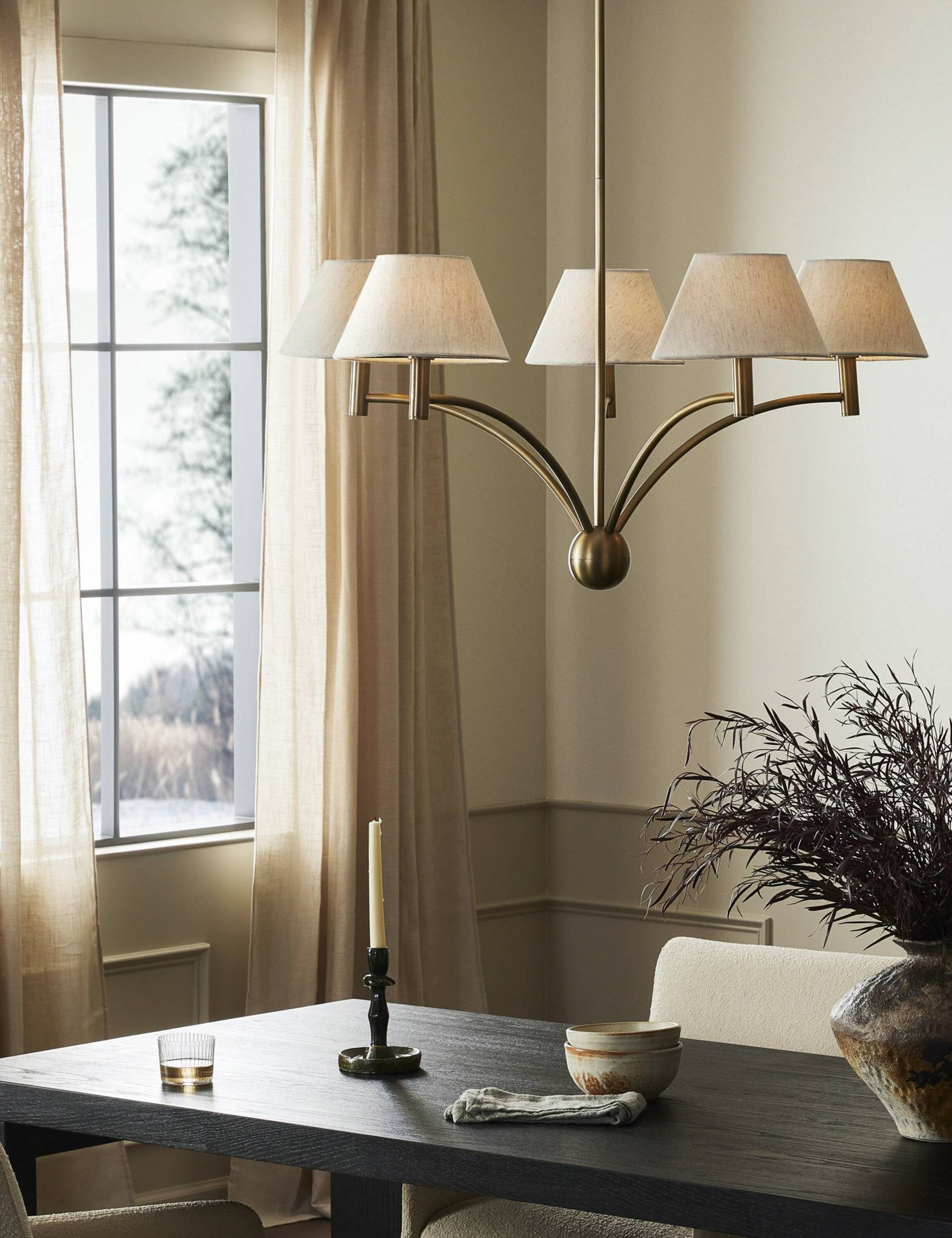 Elegant Crystal Fanning Chandelier - Modern Ceiling Light Fixture for Dining Room, Living Room & Bedroom | Energy Efficient LED Lighting | Perfect for Home Decor & Interior Design