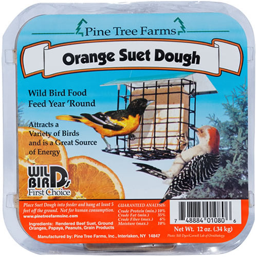 Premium Orange Suet Dough Cakes - 12 Pack | High-Energy Wild Bird Food for Woodpeckers, Nuthatches & Chickadees | Perfect for Winter Feeding & Backyard Bird Watching