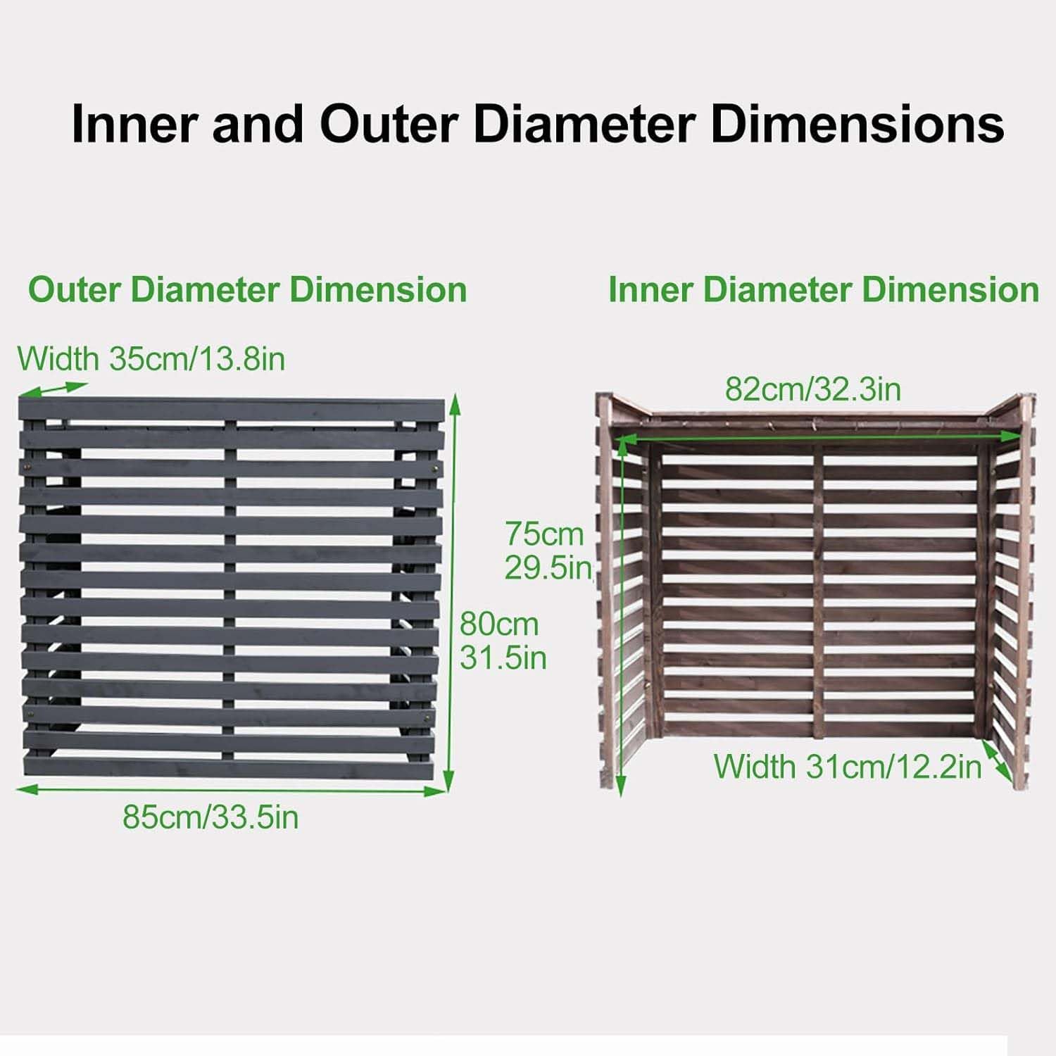 Decorative Wooden Air Conditioner Cover for Outdoor AC Units - Plant Stand with Top Cover, Noise Reduction - Perfect for Patio, Garden, and Backyard Decoration