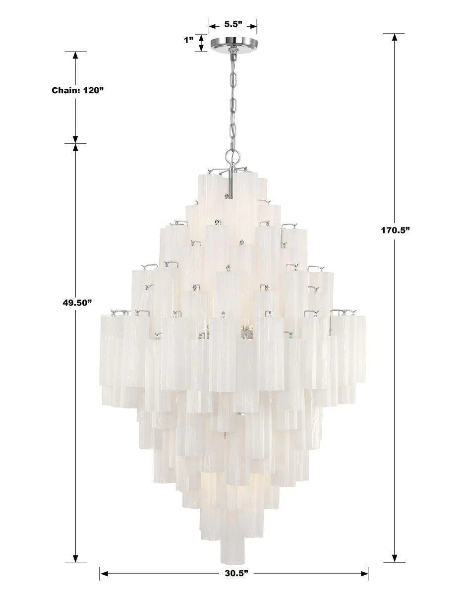 Addis Diamond Chandelier 49 Inch Height - Modern Crystal Ceiling Light Fixture for Dining Room, Living Room, Bedroom & Entryway