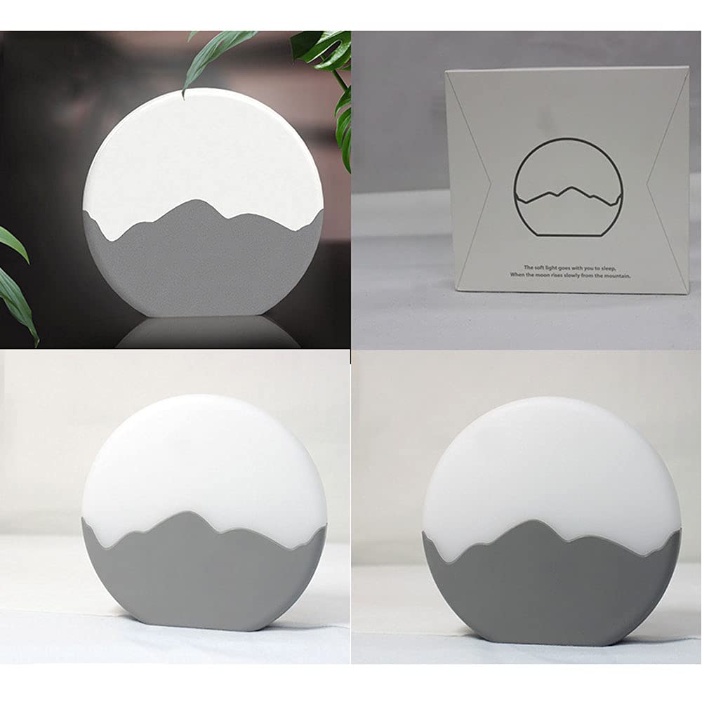 Rechargeable LED Night Light Touch Lamp - Portable Round Table Lamp, Dimmable 2-Color Bedside Light for Bedroom & Study, Custom Logo Option, 4.7 Inch Desk Lamp - Perfect for Night Reading, Nursery, and Home Office Use
