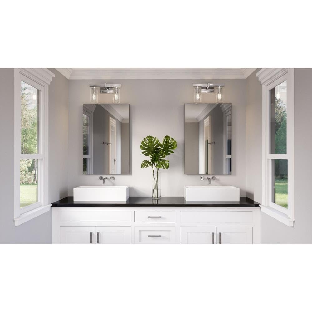 2-Light Bathroom Vanity Light Fixture, 9.5 Inches Height, Modern Wall Sconce for Mirror Lighting - Perfect for Bathroom, Bedroom, and Dressing Room Makeup Areas (Model: 71-Bel-4532424)