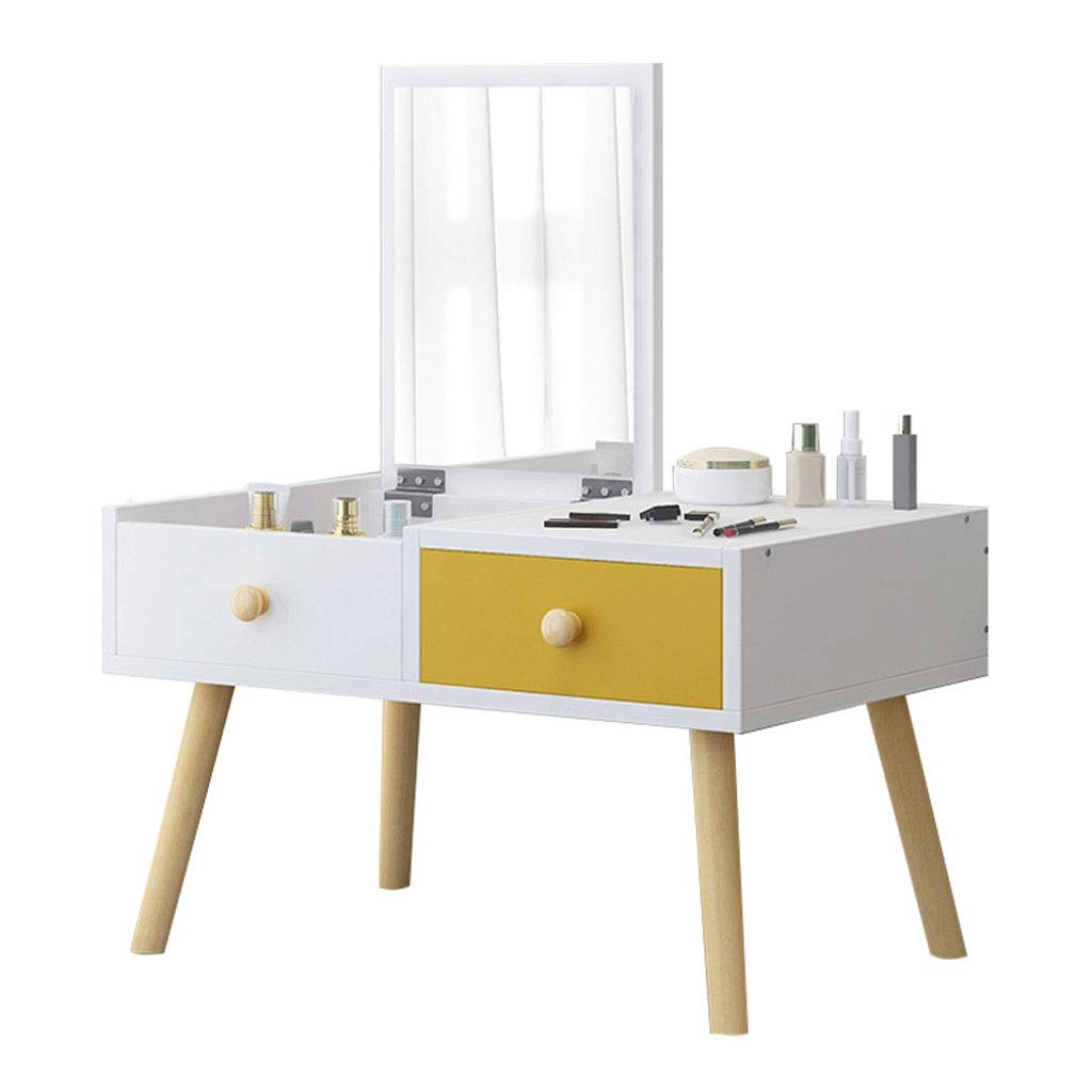 IAOHUO Modern Vanity Dressing Table with Flip Mirror & Drawer - Multifunctional Small Makeup Desk, Bedroom Furniture, Compact Coffee Table (Color B) | Perfect for Small Spaces, Bedroom Decor, Makeup Organization & Living Room Accent