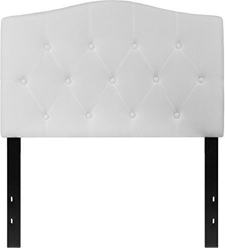 Cambridge Tufted Upholstered Twin Size Headboard - White Fabric Bed Frame Headboard 39.25