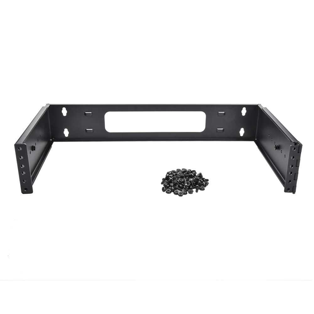 2U Hinged Extendable Wall Mount Bracket for Network Equipment - Adjustable Depth up to 13.5
