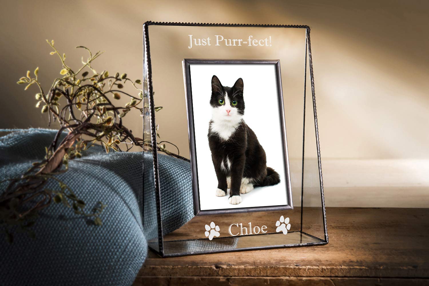 Personalized Cat Photo Frame - 4x6 Pet Memorial Keepsake for Home Decor