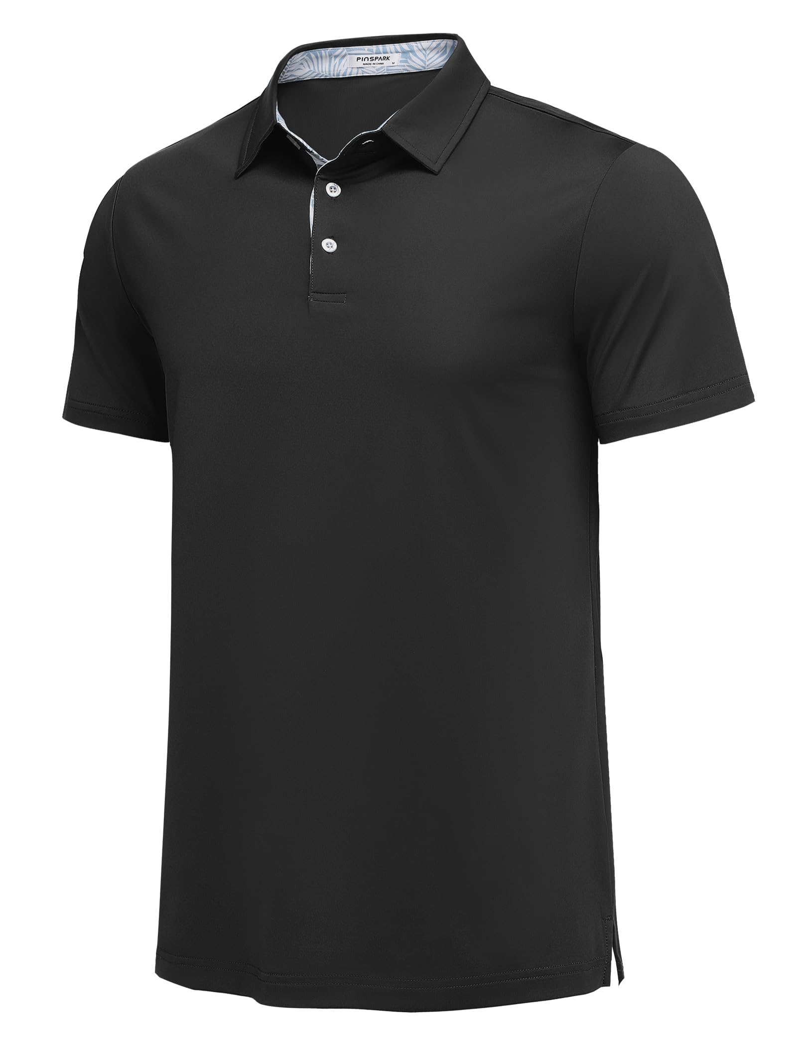 PINSPARK Men's Moisture Wicking Polo Shirts - Breathable Short Sleeve Performance Golf Shirts for Men - Perfect for Golf, Casual Wear & Outdoor Activities
