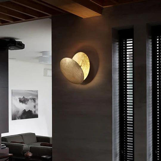 Double Moon Round LED Modern Wall Light - Sleek Contemporary Lighting for Living Room, Bedroom & Hallway