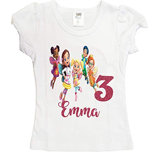 Butterbean Cafe Girls Birthday Shirt - Personalized Custom Kids T-Shirt for Girls - Perfect for Birthday Parties, Themed Events & Dress-Up Play
