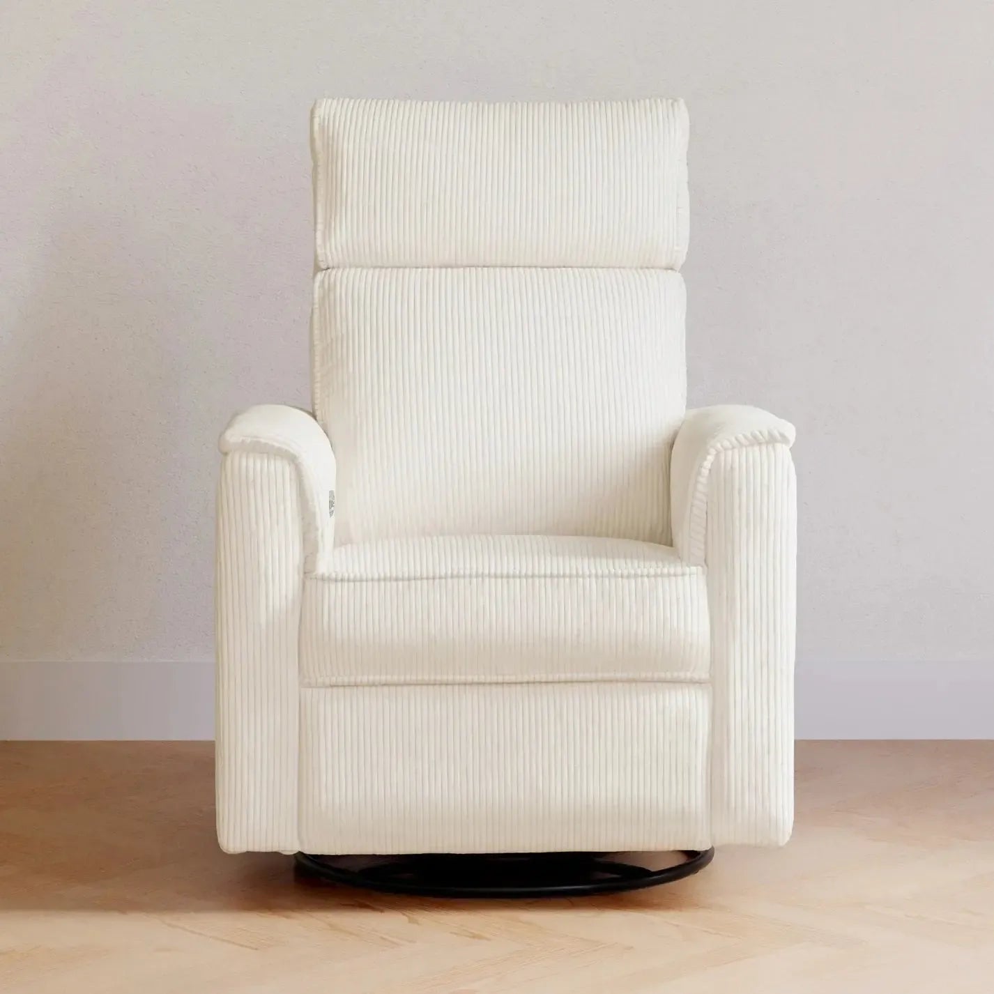 Monogram by Namesake Willa Power Recliner with Adjustable Headrest - Ivory Corduroy Upholstery | Exclusive Modern Living Room Furniture for Home Theater & Relaxation