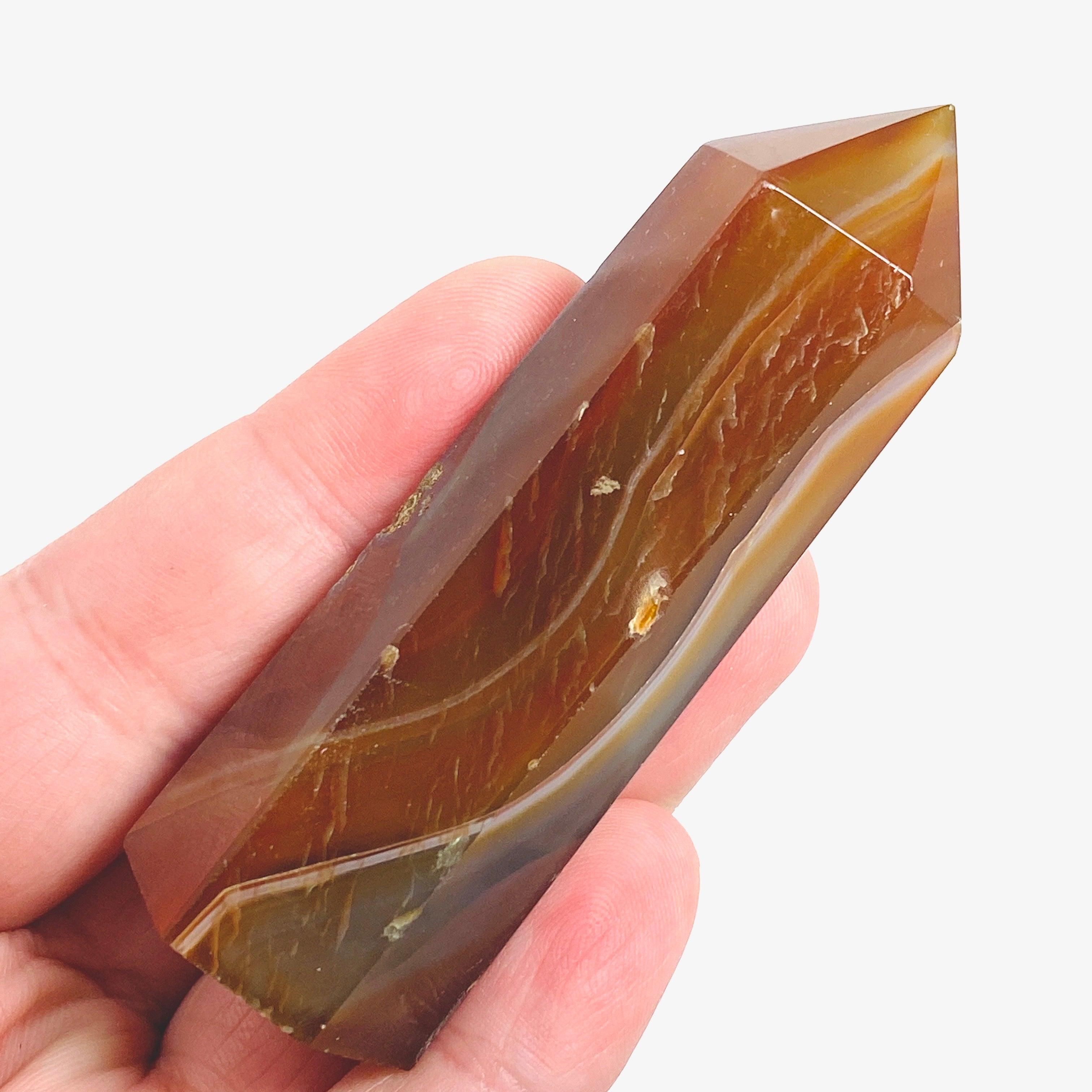 Natural Carnelian Point Healing Crystal - 65mm, 100g - Energy Stone for Chakra Balancing & Meditation - Perfect for Home Decor, Reiki, and Spiritual Practices
