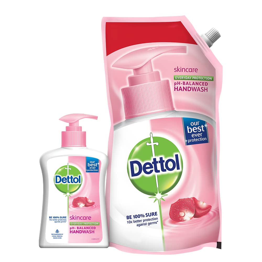 Dettol Original Liquid Hand Wash Refill 675ml & Pump Bottle 200ml - Antibacterial Germ Protection Formula, 10x Better Defense | Ideal for Home, Kitchen, Bathroom & Office Use