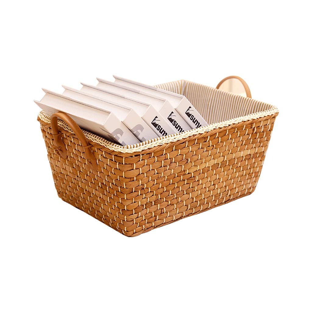 Hand-Woven ZLASS Storage Basket - Organize Desktop, Snacks, Fruits, Books & Clothes - Multi-Purpose Laundry & Home Decor Basket for Bedroom, Bathroom & Office Organization