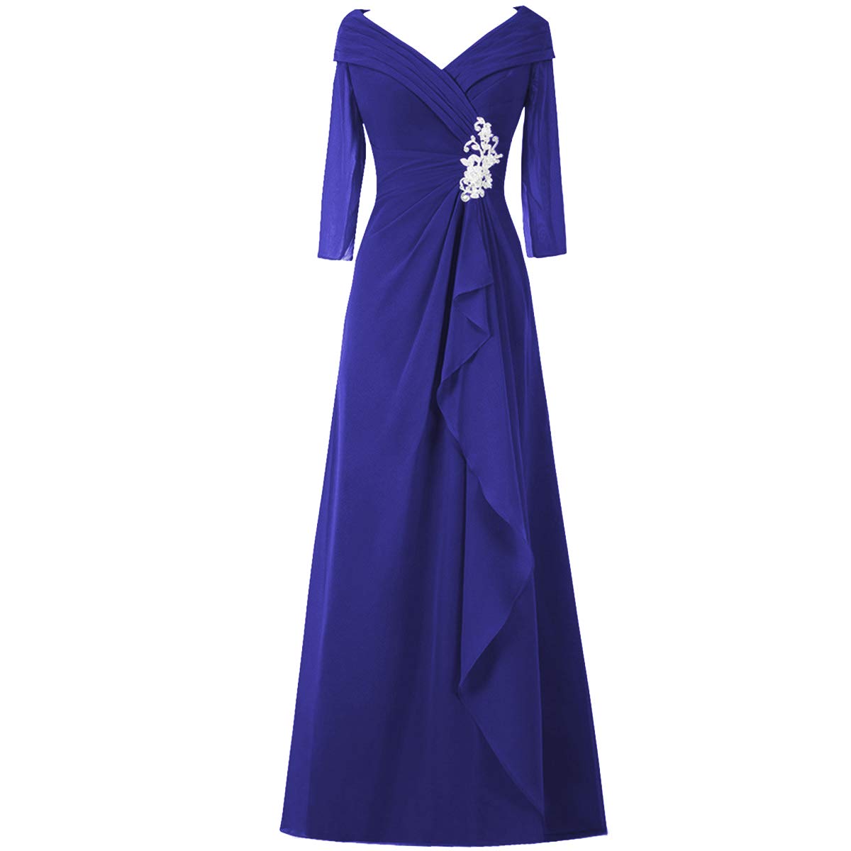 Elegant Chiffon Mother of The Bride Dresses | Lace Wedding Guest Evening Gowns for Women | Half Sleeve Formal Occasion Wear | Perfect for Weddings, Receptions & Special Events