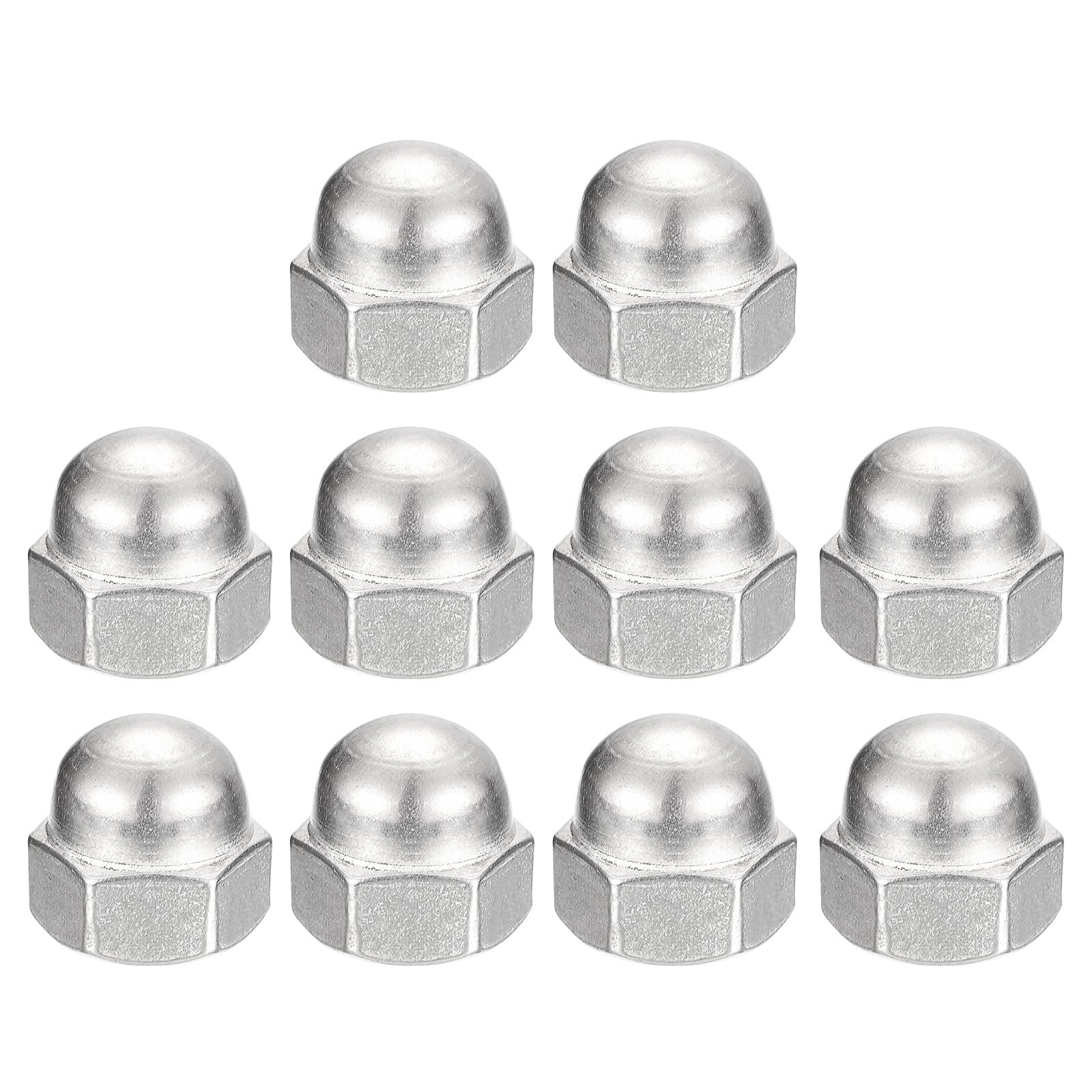 uxcell 5/8-11 Acorn Cap Nuts, 10pcs - 304 Stainless Steel Hex Dome Head Nuts for Fasteners & Hardware (Silver) | Ideal for Furniture Assembly, Automotive Repair, and DIY Projects