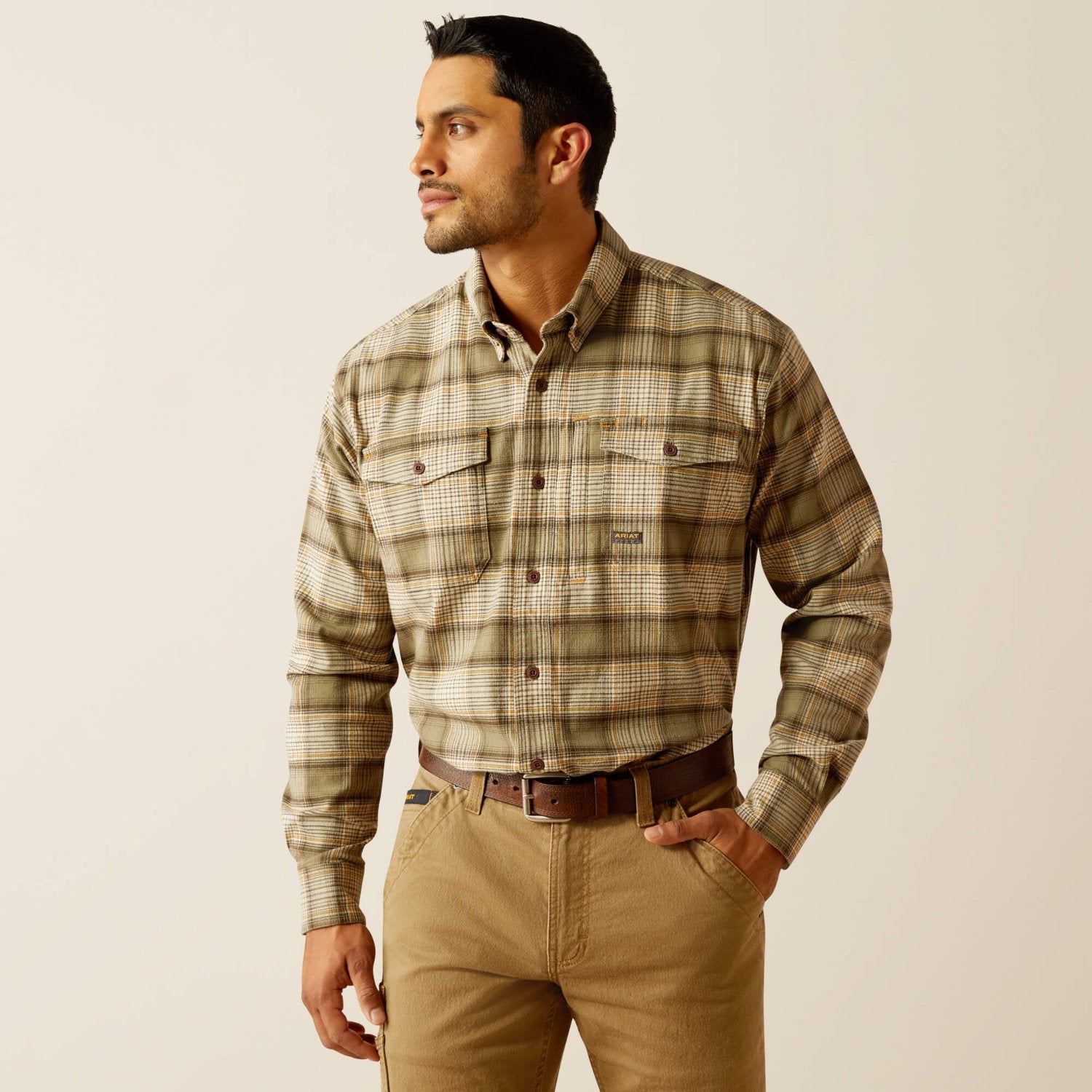 Ariat Men's Rebar Flannel DuraStretch Work Shirt - Comfortable & Durable Button Down for Outdoor Work, Hiking & Casual Wear