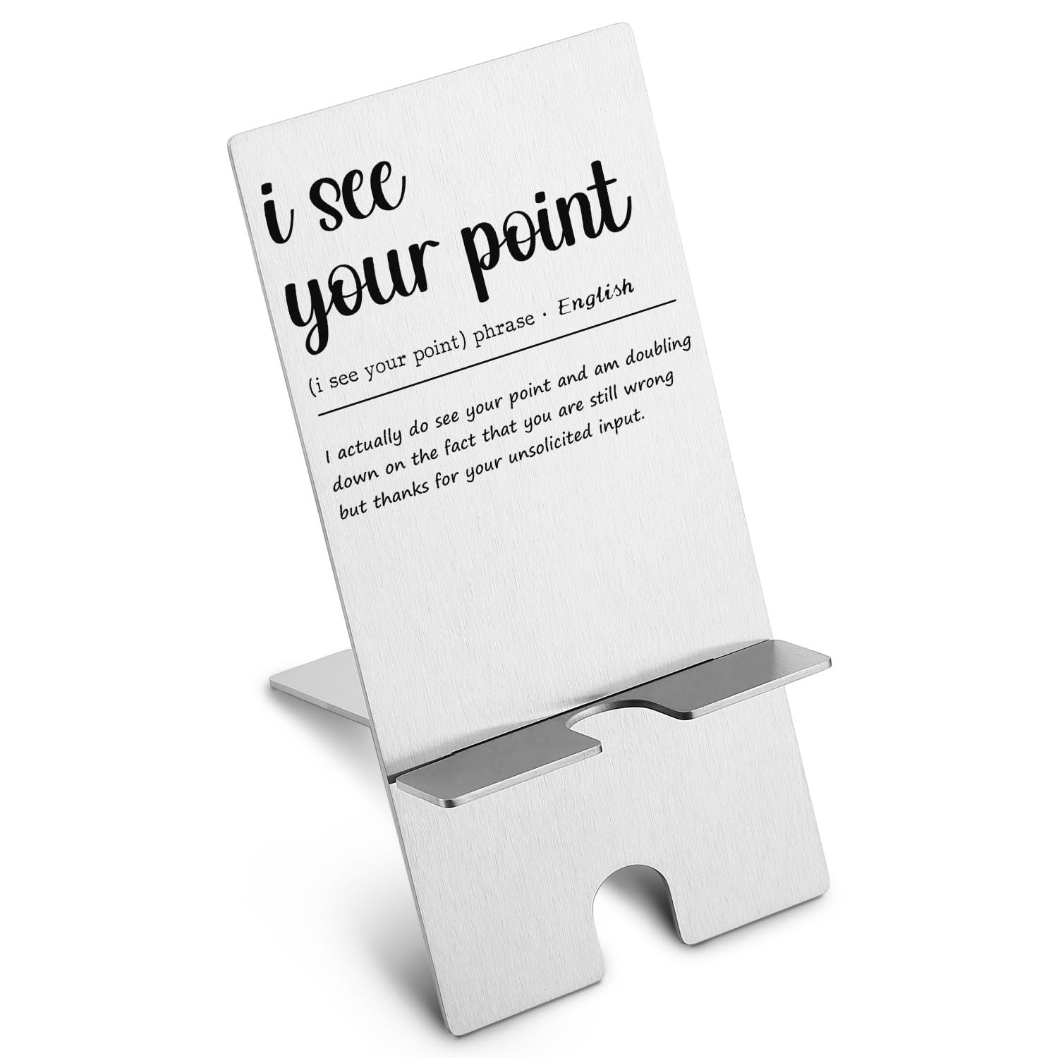 Funny Cell Phone Holder & Stand - Humorous Office & Home Desk Accessory, Perfect Gift for Women, Men, Coworkers & Boss - Great for Video Calls, Watching Movies & Hands-Free Use