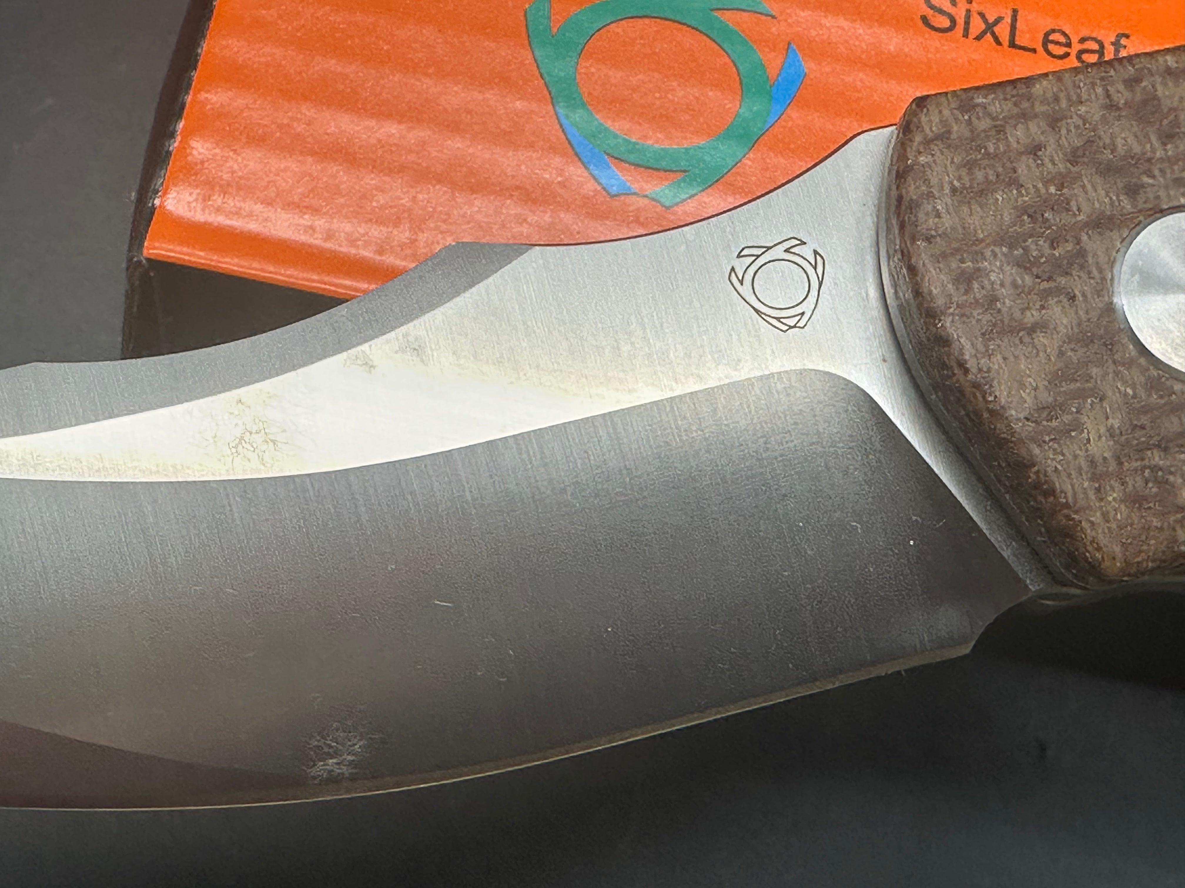 SIXLEAF SL 02 Folding Knife - D2 Steel Plain Edge with Brown Linen Micarta Handle | EDC, Camping, Outdoor Survival & Everyday Carry Tool