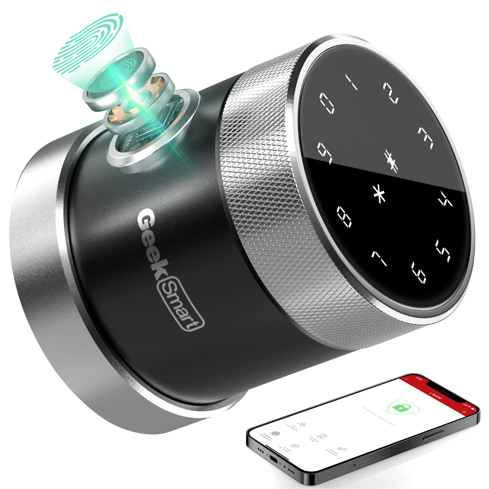 Smart Door Lock with Fingerprint & Keypad - Keyless Entry, Remote Control via App, IC Card & Mechanical Key - Ideal for Airbnb, Apartments, Hotels & Offices - Secure & Convenient Smart Home Access Solution
