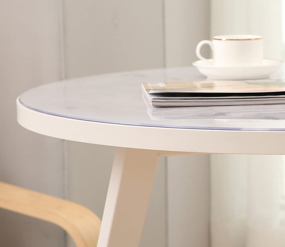 1.0mm Thick Clear Round Table Cover Protector - Odorless, Durable Dining Table Pad for Home, Party, and Outdoor Use
