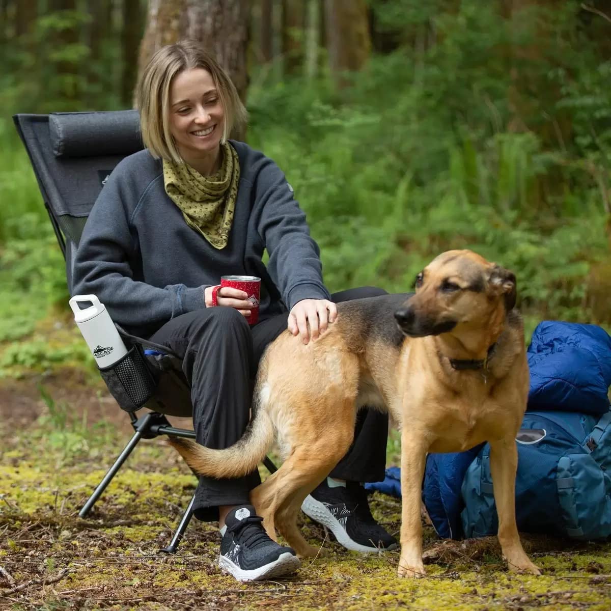 Ultralight Highback Camping Chair with Carry Bag - Portable Folding Chair for Outdoor, Beach, Sports Events, Picnics, and Backpacking (Grey) - Perfect for Camping, Hiking, and Travel Adventures