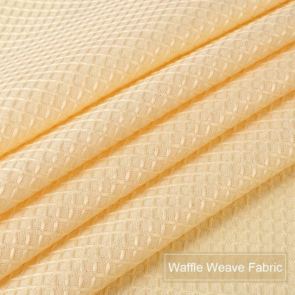 Waffle Woven Textured Tier Curtains - Waterproof Bathroom & Kitchen Window Coverings (30