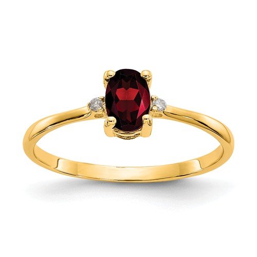 14KT Diamond and Garnet Birthstone Ring - January Birthstone Jewelry for Women, Elegant Gift for Anniversary, Valentine's Day & Special Occasions