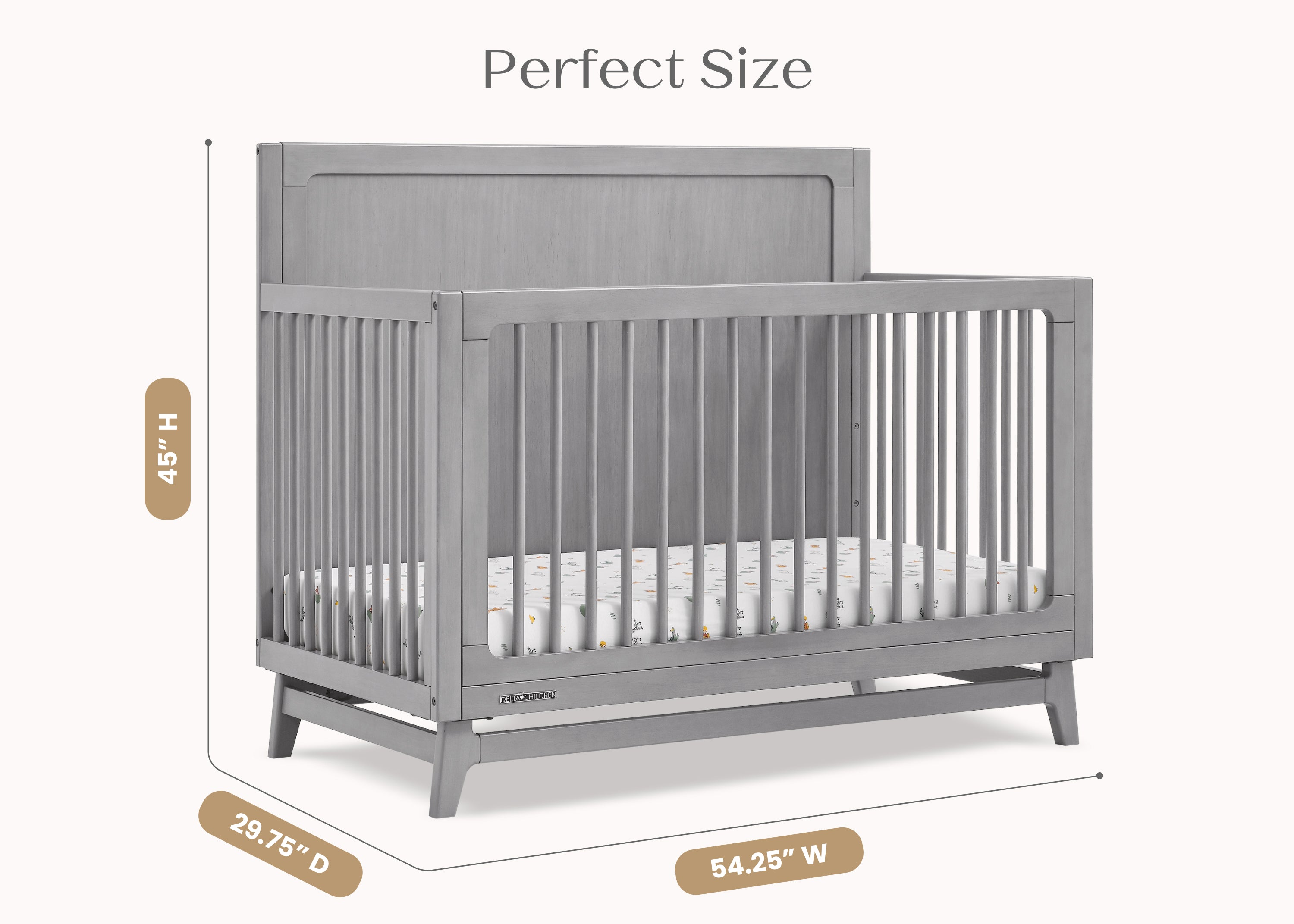 Spencer 6-in-1 Convertible Baby Crib - Toddler Bed, Daybed & Full Size Bed - Safe & Stylish Nursery Furniture for Newborns to Teens (White) - Perfect for Small Spaces & Growing Families