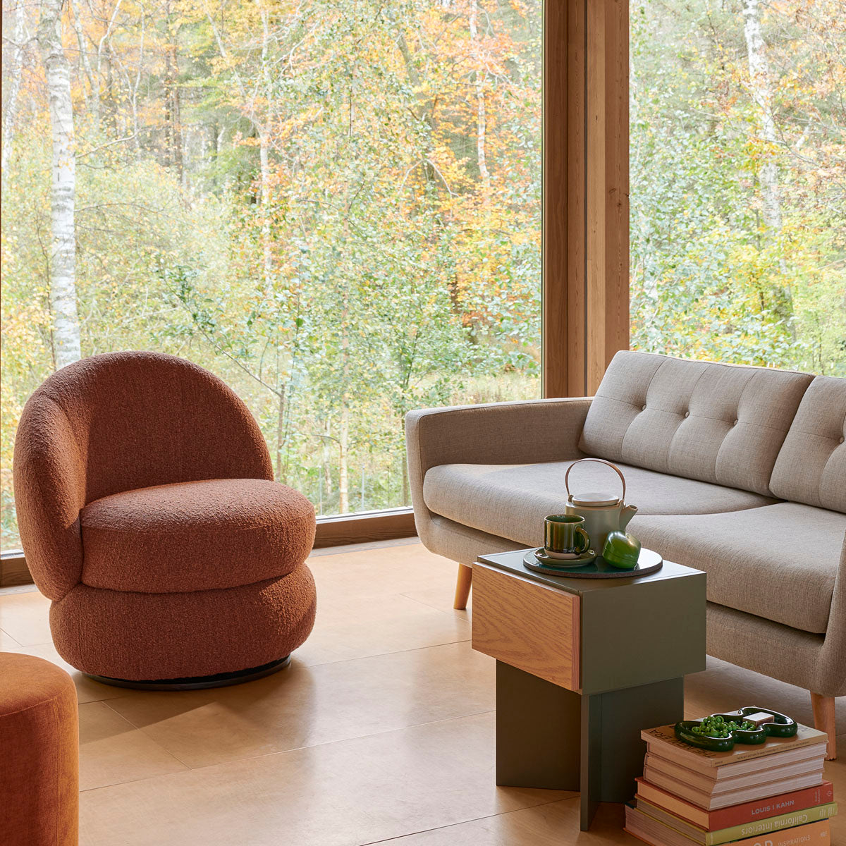 Alma Boucle Swivel Armchair - Modern Velvet Upholstered Accent Chair with 360° Rotation for Living Room, Bedroom & Office Decor