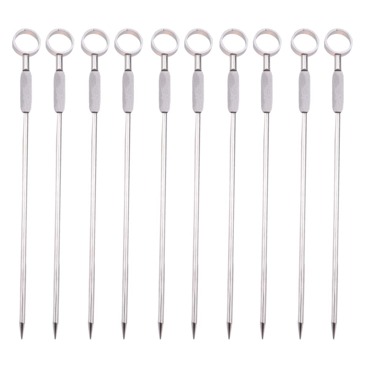 UPKOCH Stainless Steel Cocktail Picks - 10 Pack Reusable Appetizer & Fruit Toothpicks for Bar Party, BBQ, Sandwiches, Martini - Perfect for Entertaining, Weddings & Home Use