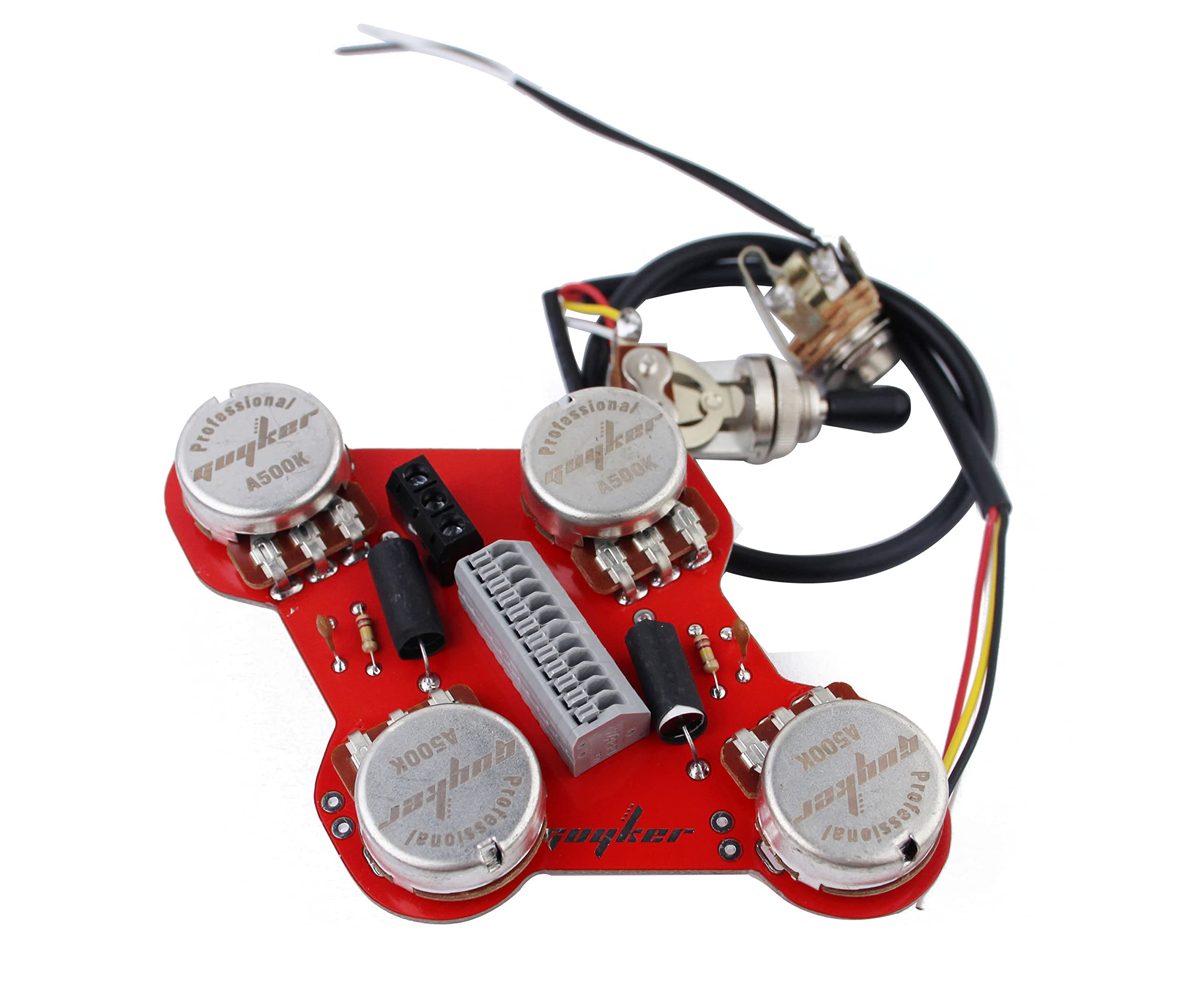Guyker A500K Potentiometer - High Quality Circuit Board Connection Switch Jack for Guitar PREAMP | Perfect for DIY Guitar Effects Pedals & Amp Modifications