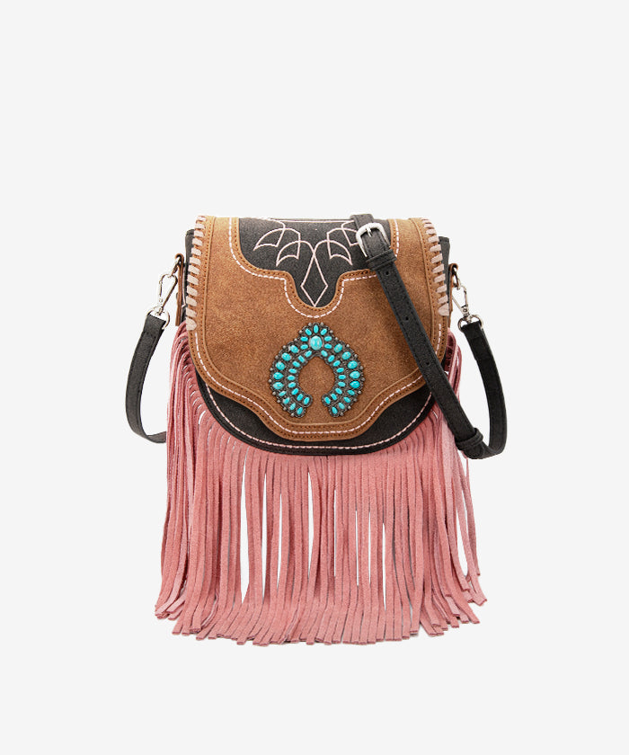 Montana West Fringe Concho Crossbody Purse for Women - Stylish Leather Shoulder Bag with Western Design | Perfect for Casual Outings, Concerts & Country Events