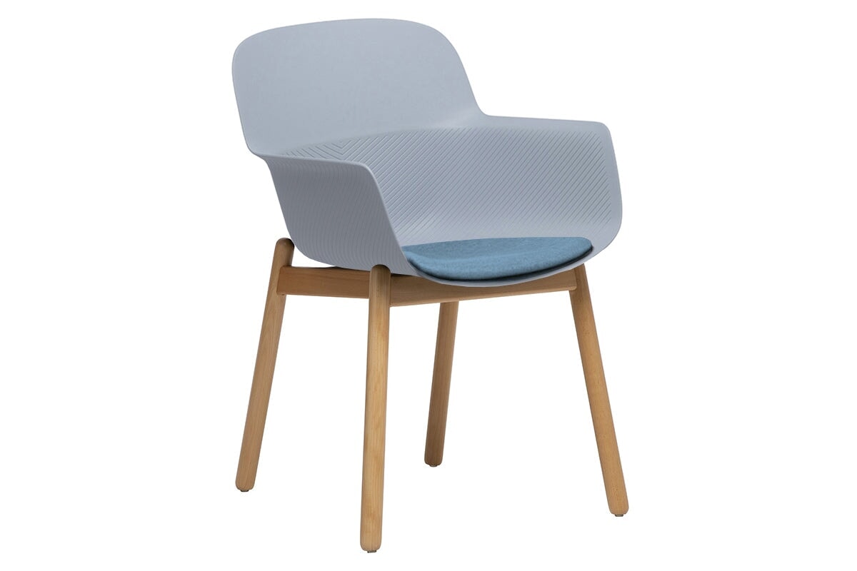 Tommy Tub Plastic Chair with Wooden Leg - Lightweight Outdoor Seating for Patio, Garden, and Poolside Relaxation