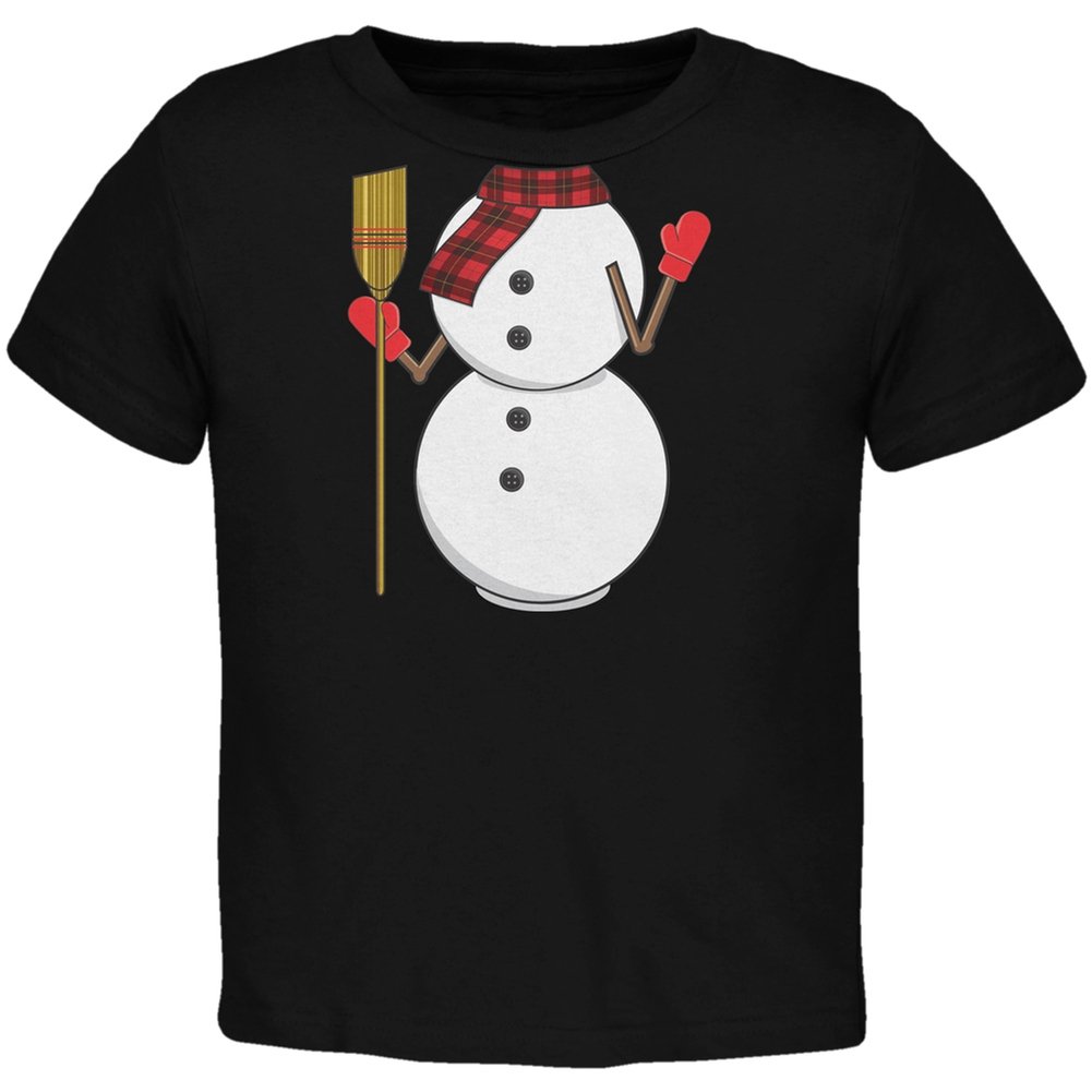 Black Snowman Body Costume Toddler T-Shirt - Cute Winter Holiday Outfit for Kids Christmas Party & Family Photos
