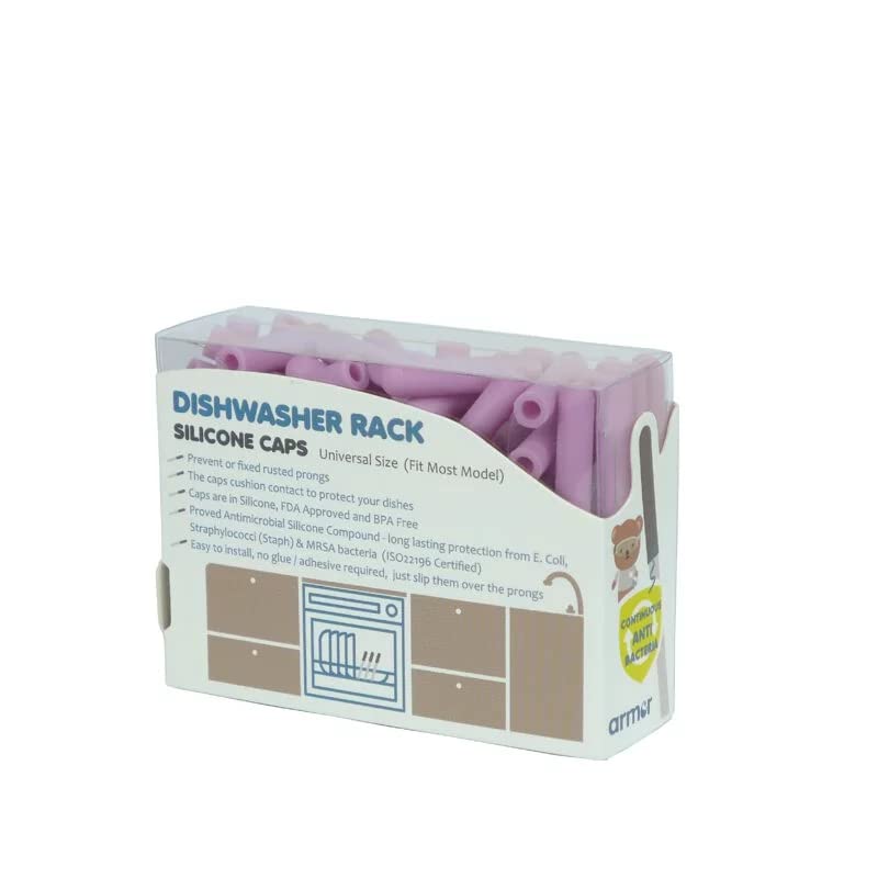 30pcs Universal Silicone Dishwasher Rack Prong Caps - Dishwasher Rack Repair Kit, Rust Prevention for Dishwasher Tines (Purple) - Protect Dishes & Prevent Scratches