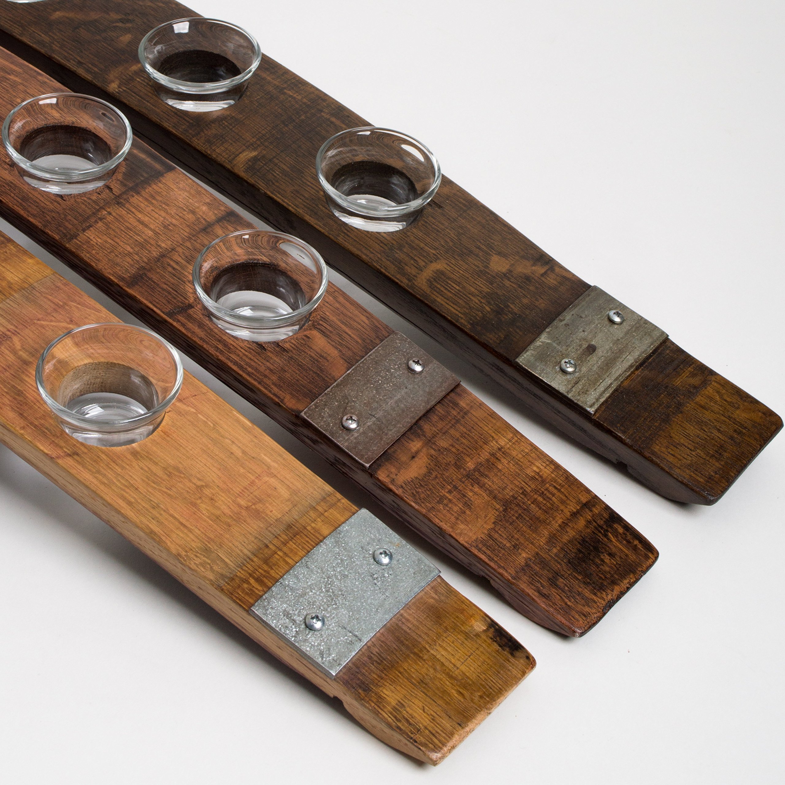 Handcrafted Wine Barrel Banded Votive Candle Holder Set of 5 - Rustic Home Decor for Wedding Centerpieces, Farmhouse Table Decor & Romantic Dinner Ambiance