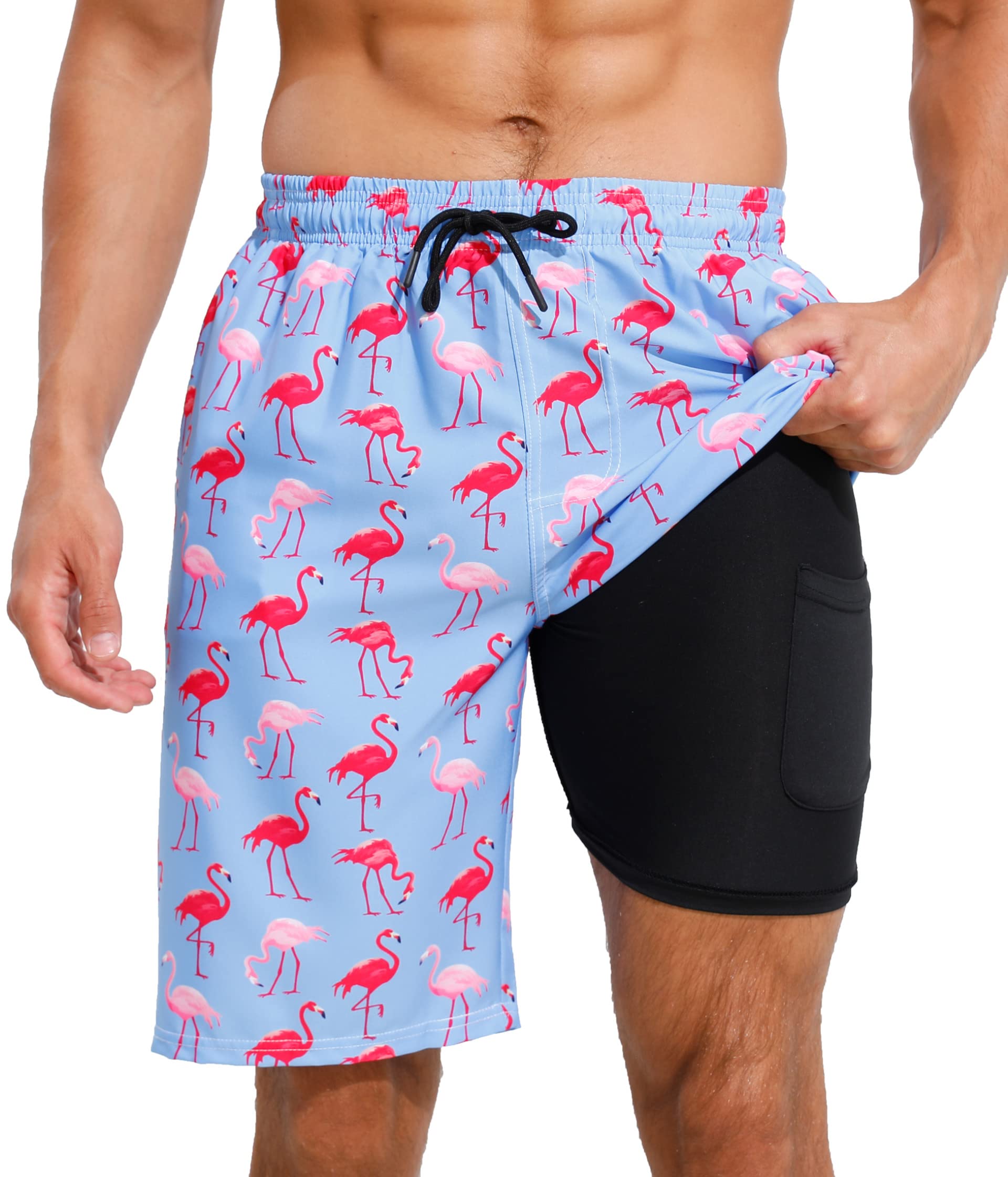 **Men's Quick Dry Swim Trunks with Compression Liner - UPF 50+ Swim Shorts for Surfing, Beach & Sports - Lightweight & Comfortable for Summer Swimming & Water Activities**