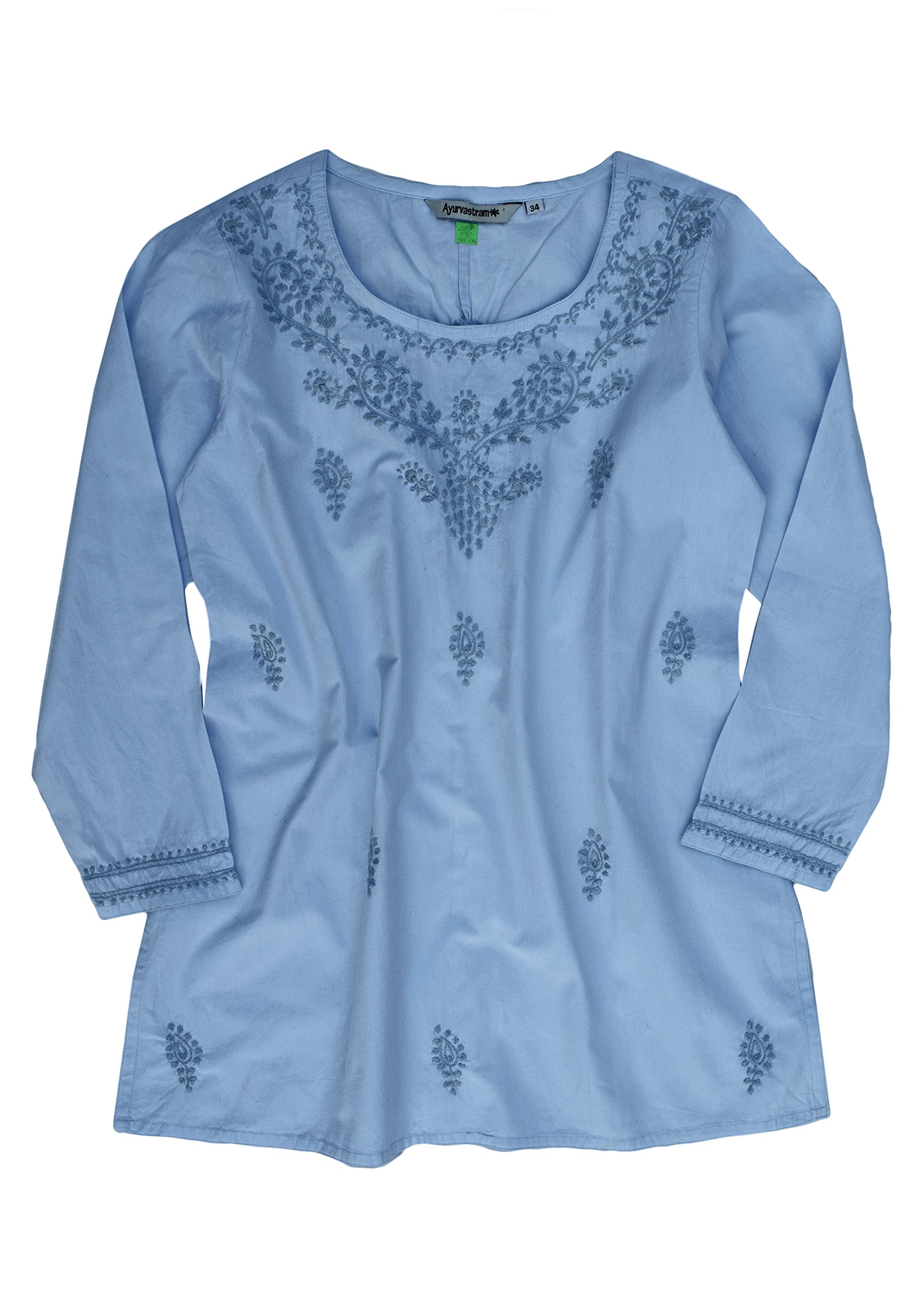 Hand Embroidered Cotton Tunic Top Kurti Blouse for Women | Boho Chic Ethnic Wear | Perfect for Festivals, Parties & Casual Outfits