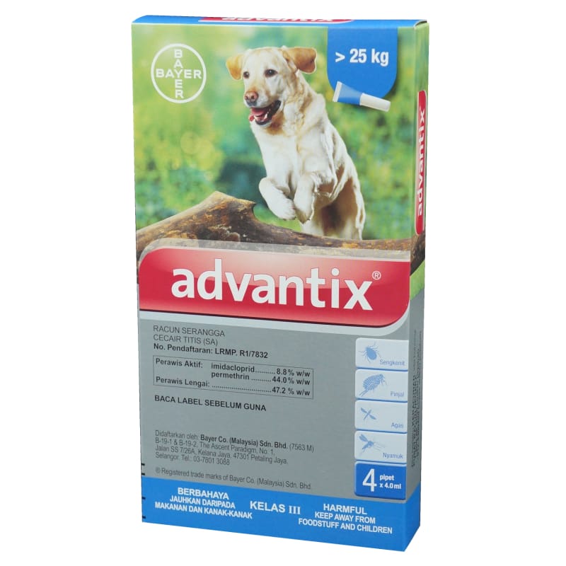 Advantix Flea and Tick Treatment for Extra Large Dogs 25kg & Above – Waterproof Protection for Outdoor Adventures, Hiking, and Camping