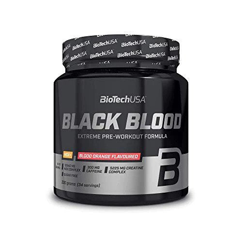 BioTechUSA Black Blood NOX+ Blood Orange Pre-Workout Supplement 330g - Boost Energy & Performance for Intense Workouts & Gym Sessions