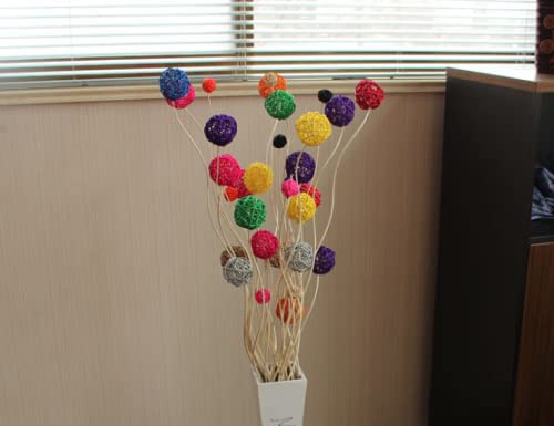 Parrot Chew Toys 30Pcs Rattan Balls for Budgies & Conures - Bird Cage Decor & DIY Crafts